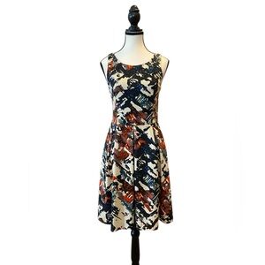 Anthropologie Maeve Capelle Abstract Print Tencel Dress Size S EUC